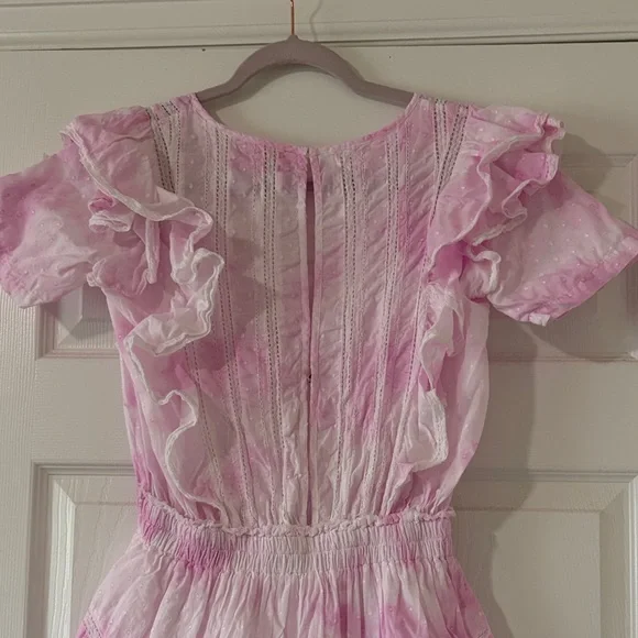 LoveShackFancy Pink Natasha Heritage Mini Dress Peony Pink XS - Picture 5 of 6